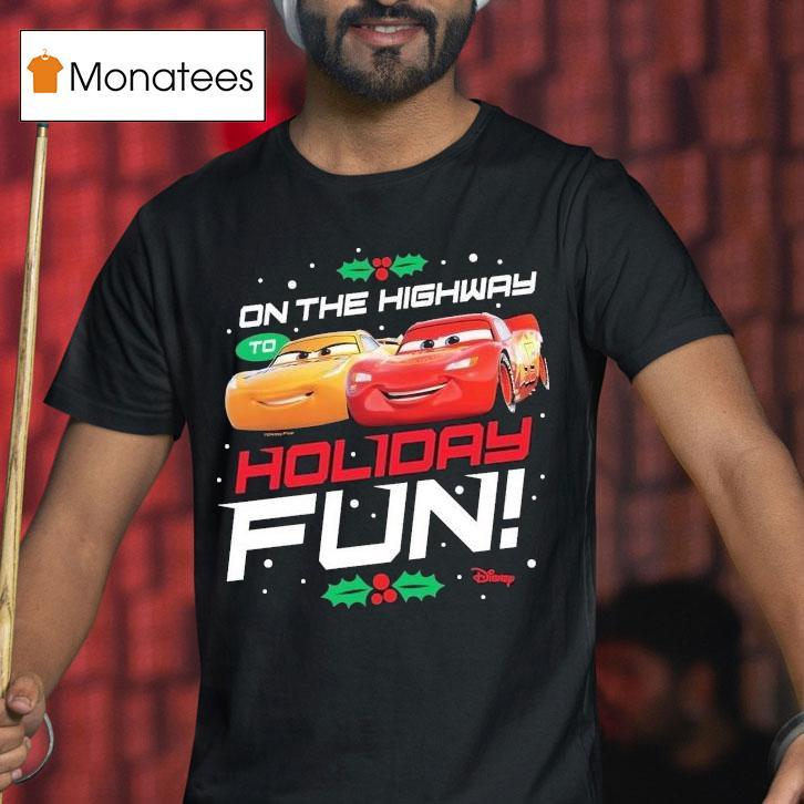 Cars On The Highway To Holiday Christmas Disney Shirt