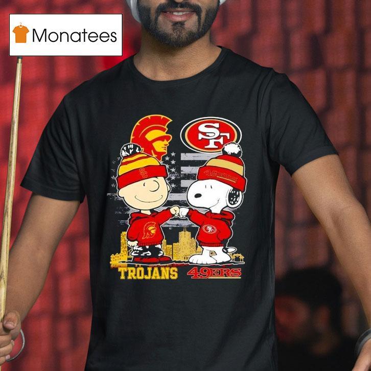 Charlie Brown San Francisco 49ers Vs Snoopy Usc Trojans City Skyline Shirt