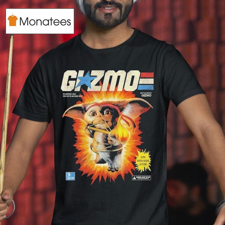 Gremlins 2 G.i. Zmo To Survive War You Gotta Become War Battle Ready Gizmo With Boom Boom Action Shirt