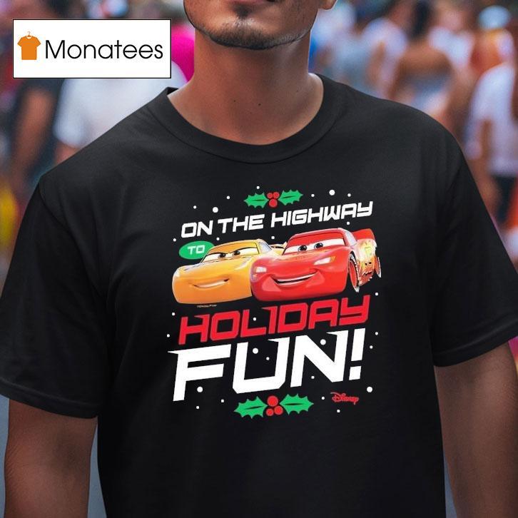 Cars On The Highway To Holiday Christmas Disney Shirt