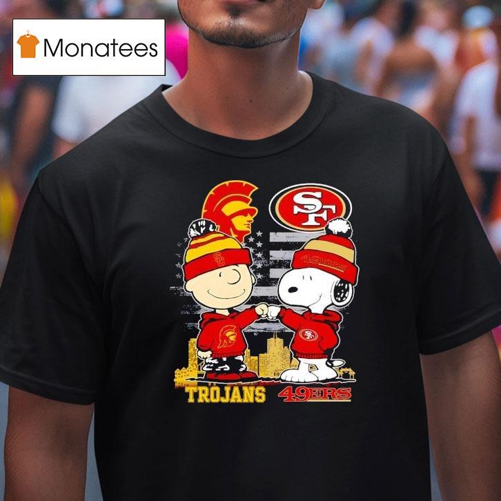 Charlie Brown San Francisco 49ers Vs Snoopy Usc Trojans City Skyline Shirt