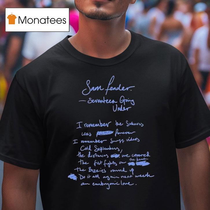 Sam Fender Guitar Sevenn Going Under Lyric Shirt