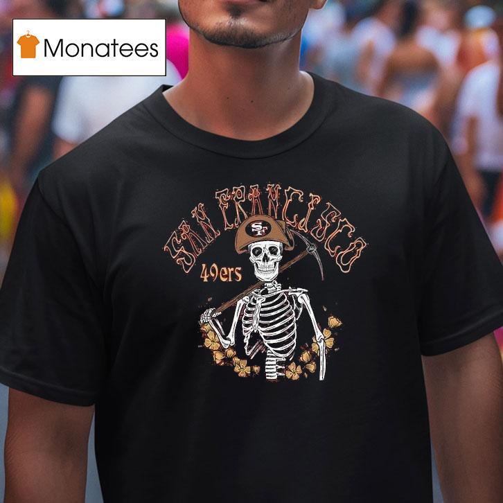 San Francisco 49ers Nfl X Grateful Dead Skeleton Shirt