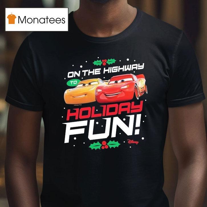 Cars On The Highway To Holiday Christmas Disney Shirt
