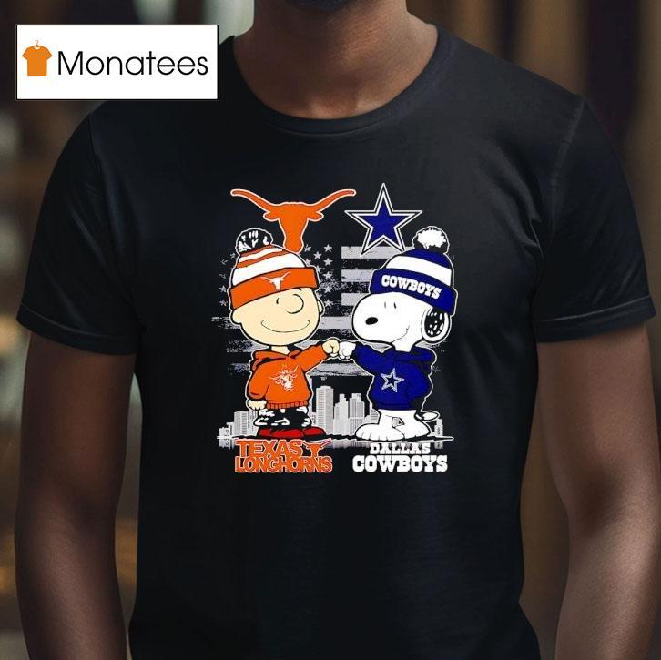 Charlie Brown Dallas Cowboys Vs Snoopy Texas Longhorns City Skyline Shirt