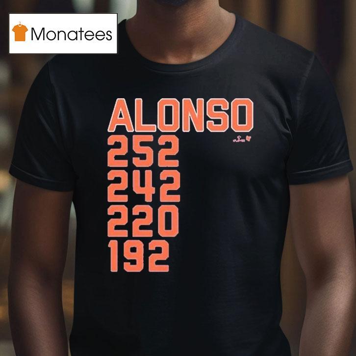 Pete Alonso 252 242 220 192 New York Mets Home Run List Shirt