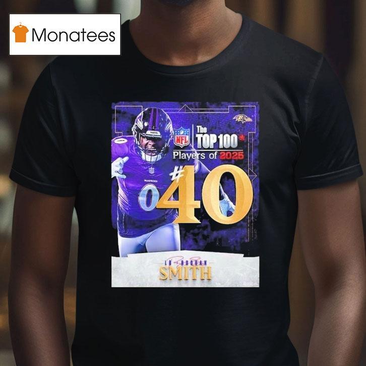Roquan Smith Nfl Top 100 Players 2025 Number 40 Baltimore Ravens Linebacker American Football Shirt