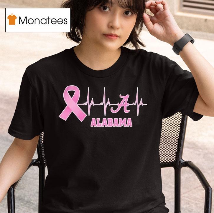 Alabama Heartbeat Pink Ribbon Breast Cancer Shirt