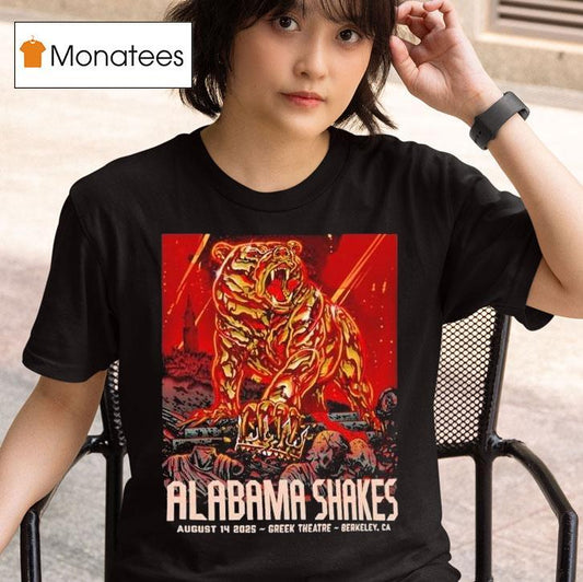 Alabama Shakes Greek Theater, Berkeley, Ca Aug 14 2025 Bear Shirt