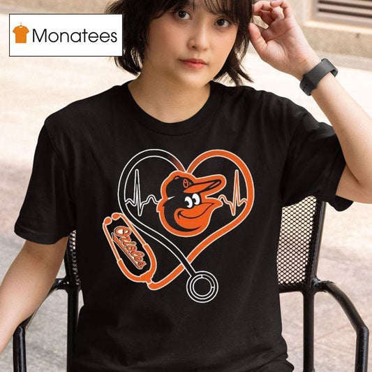 Baltimore Orioles Caring Hearts Nurse Shirt