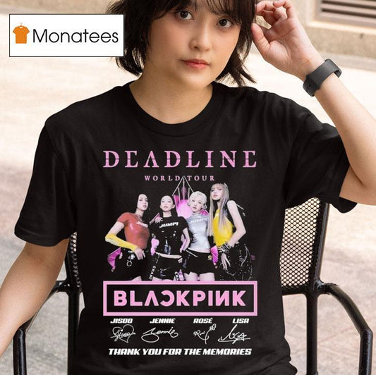 Blackpink Deadline World Tour 2025 Thank You For The Memories Signatures Shirt