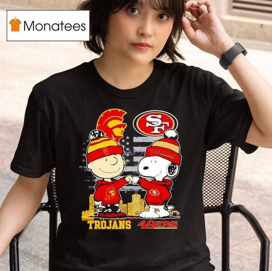 Charlie Brown San Francisco 49ers Vs Snoopy Usc Trojans City Skyline Shirt
