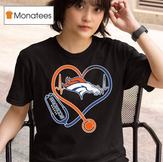 Denver Broncos Nurse Heartbeat Stethoscope Shirt