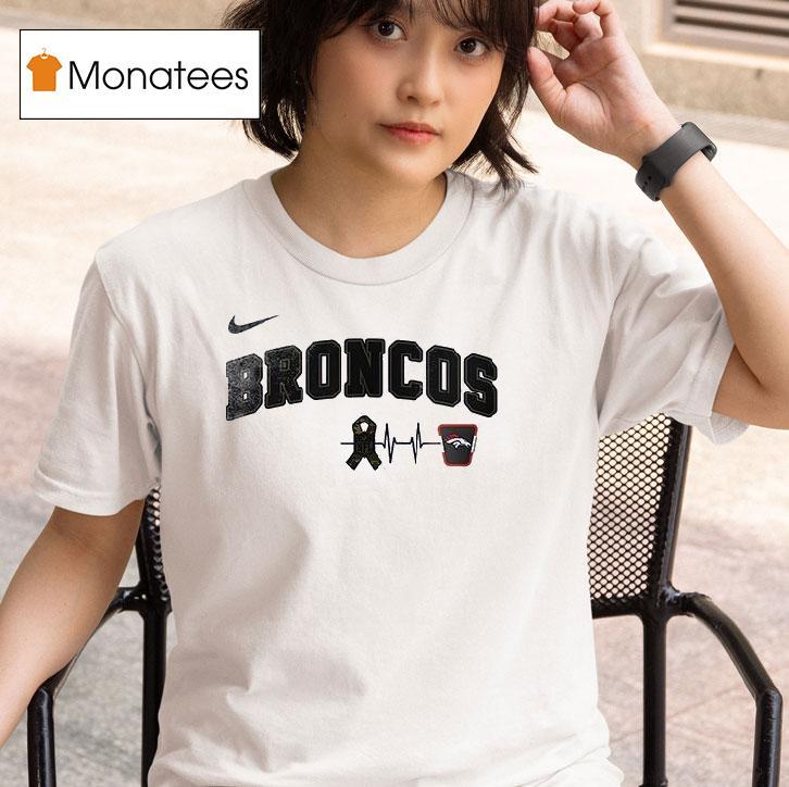 Denver Broncos Salute To Service Heart Beat Ribbon Shirt