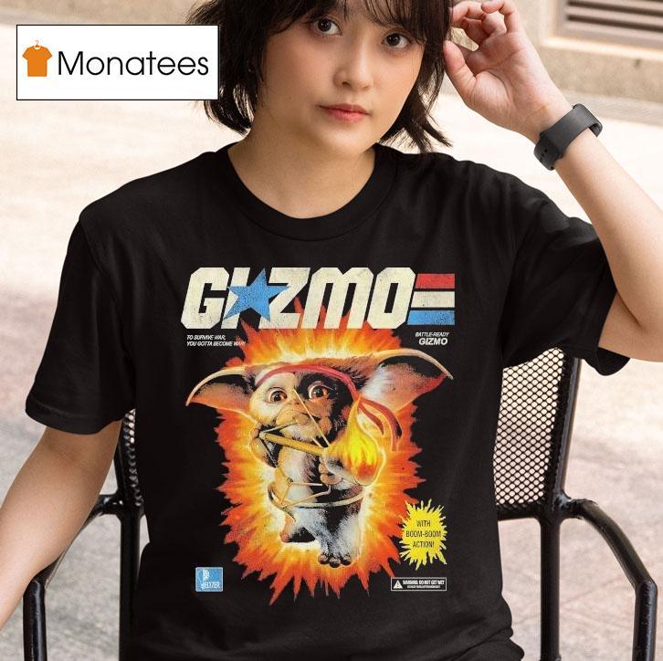 Gremlins 2 G.i. Zmo To Survive War You Gotta Become War Battle Ready Gizmo With Boom Boom Action Shirt