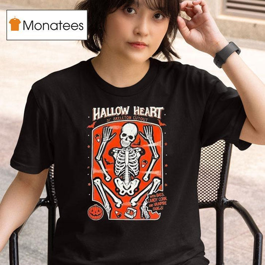 Hallow Heart 31th Skeleton Cut Out Halloween Shirt