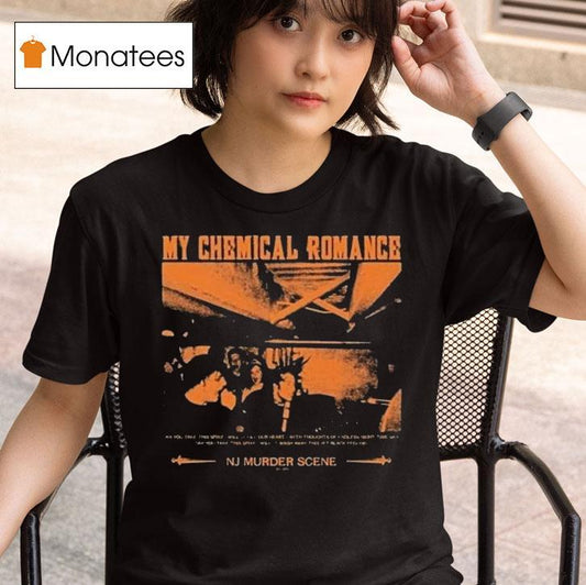 My Chemical Romance Nj Murder Scene Bullets Themed Shirt