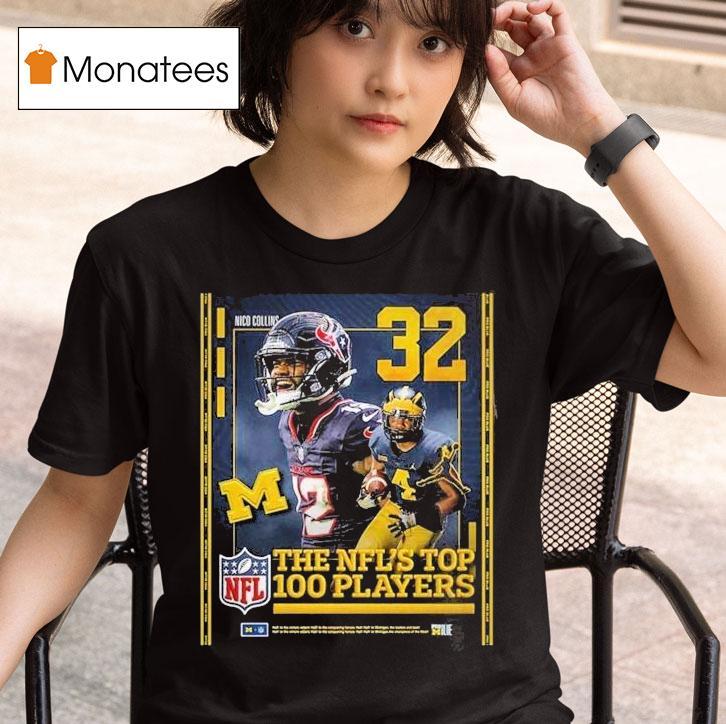Nico Collins Sports At In On Nfl Top 100 Highlight Nfl American Football Michigan Wolverines Shirt