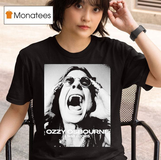 Ozzy Osbourne Screaming Portrait Black And White 1948-2025 Shirt
