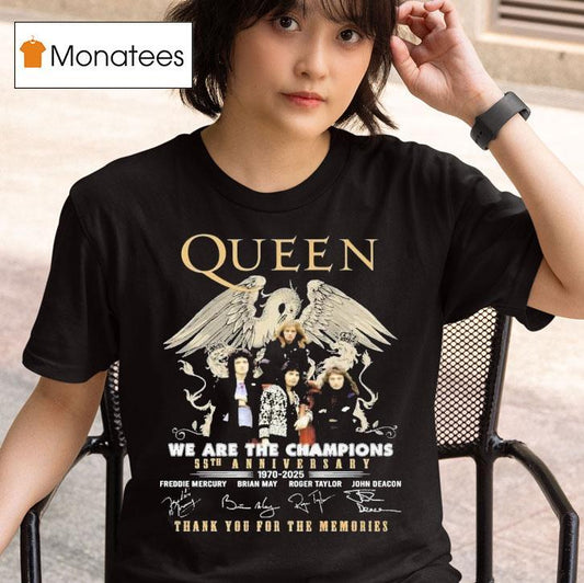 Queen We Are The Champions 55th Anniversary 1970 2025 Thank You For The Memories Signatures Shirt