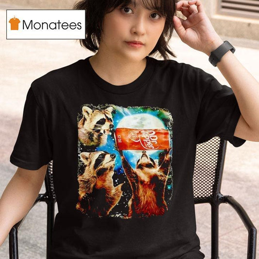 Raccoon With Dr Pepper Under Moon Shirt