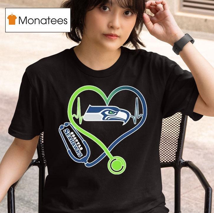 Seattle Seahawks Nurse Heartbeat Stethoscope Shirt