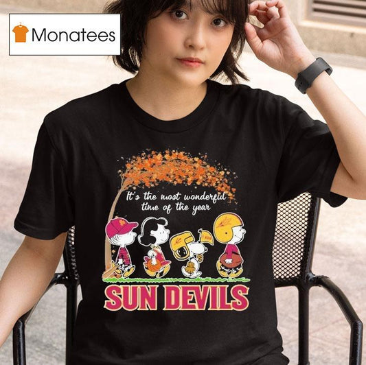 Snoopy The Peanuts Arizona State Sun Devils It's The Most Wonderful Time Of The Year Shirt