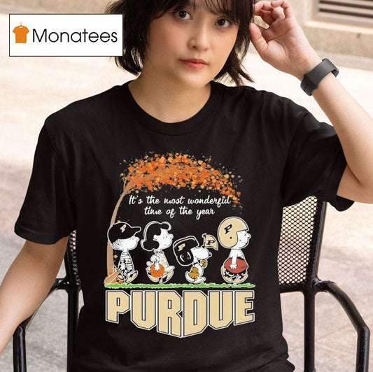 Snoopy The Peanuts Purdue Boilermakers It's The Most Wonderful Time Of The Year Shirt