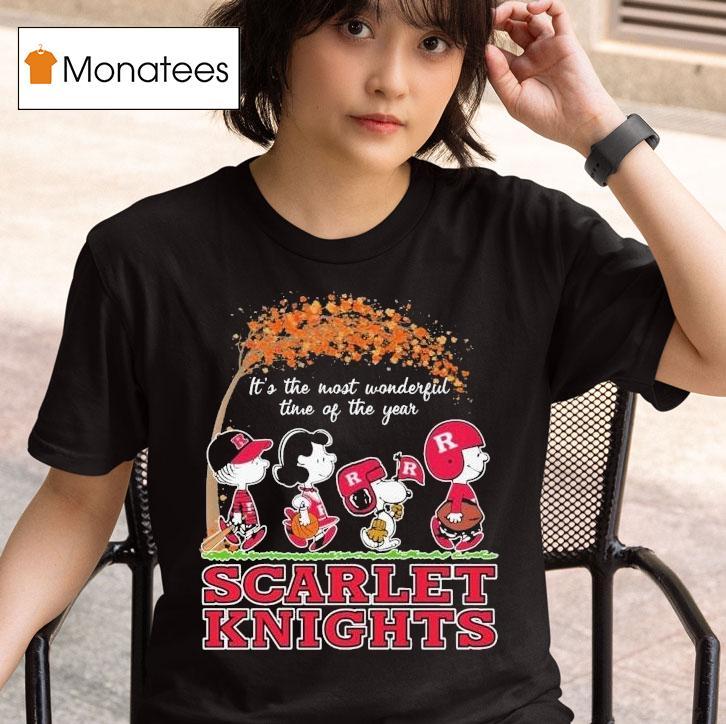 Snoopy The Peanuts Rutgers Scarlet Knights It's The Most Wonderful Time Of The Year Shirt