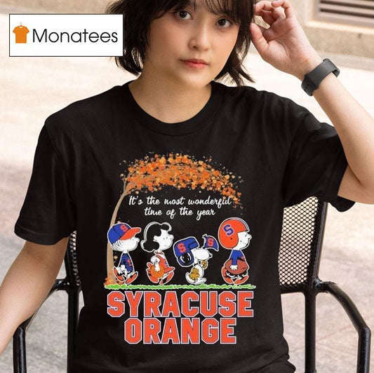 Snoopy The Peanuts Syracuse Orange It's The Most Wonderful Time Of The Year Shirt