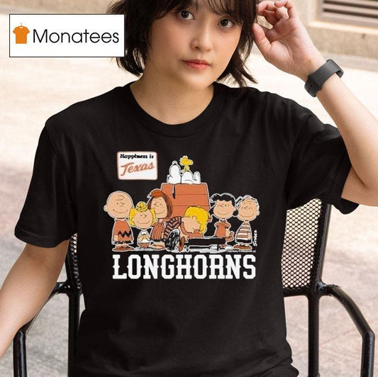 Texas Longhorn X The Peanuts The Gang Happiness Is Texas Shirt