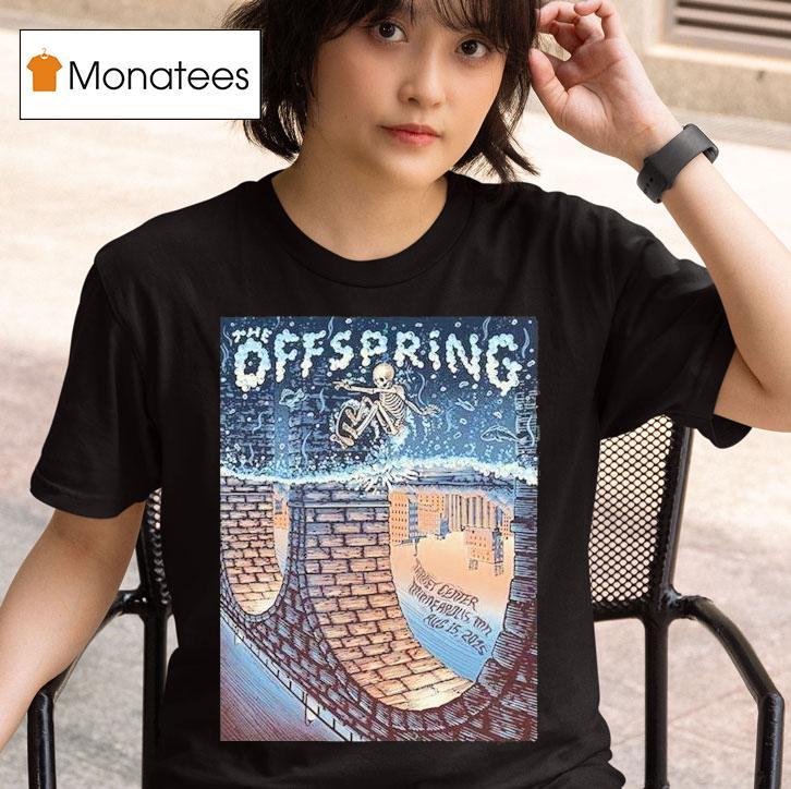 The Offspring Concert At Target Center In Minneapolis Mn On August 16 2025 Skeleton Surf Shirt