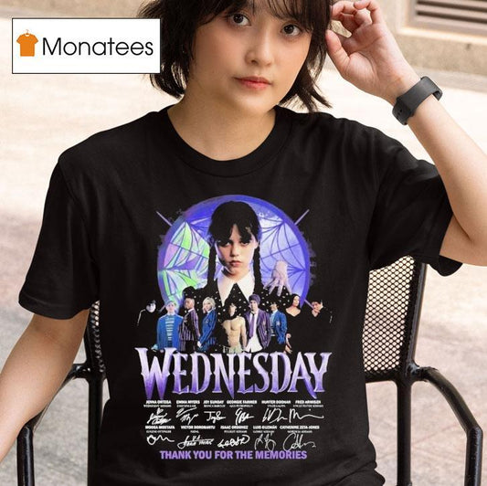 Wednesday Thank You For The Memories Signatures Shirt