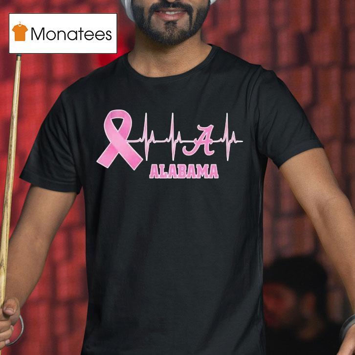 Alabama Heartbeat Pink Ribbon Breast Cancer Shirt
