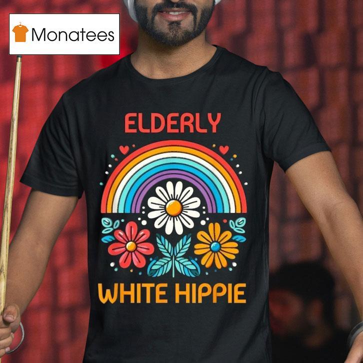 Elderly White Hippie Rainbow Shirt