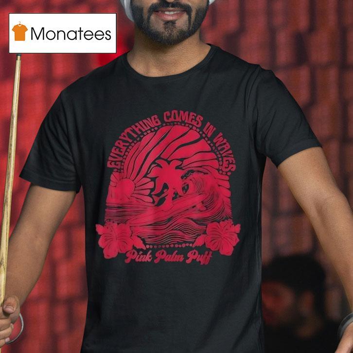Everything Comes In Waves Pink Palm Puff Shirt