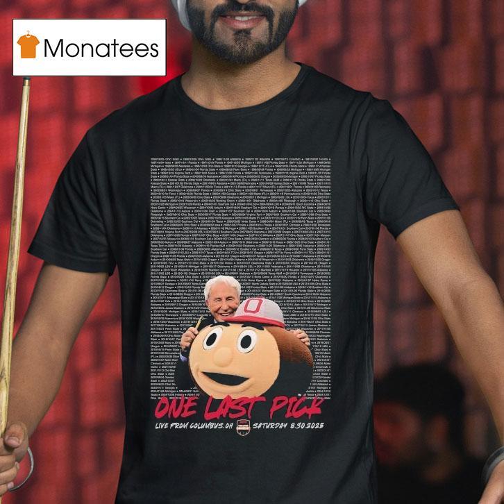 Lee Corso Ohio State Buckeyes College Gameday Corso's Last Pick Brutus Live From Columbus Oh Saturday 8 30 2025 Shirt