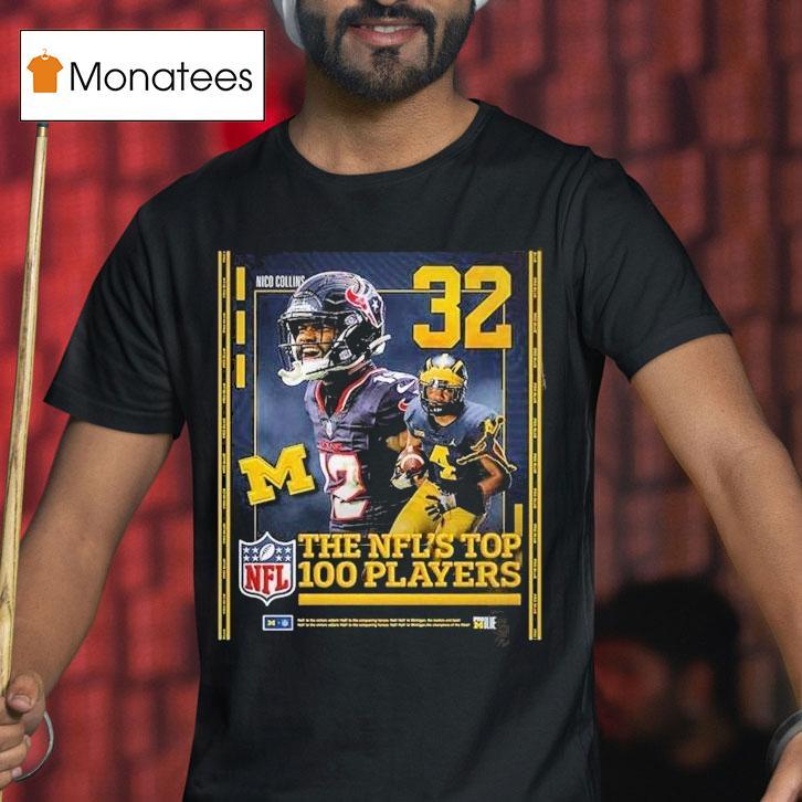 Nico Collins Sports At In On Nfl Top 100 Highlight Nfl American Football Michigan Wolverines Shirt