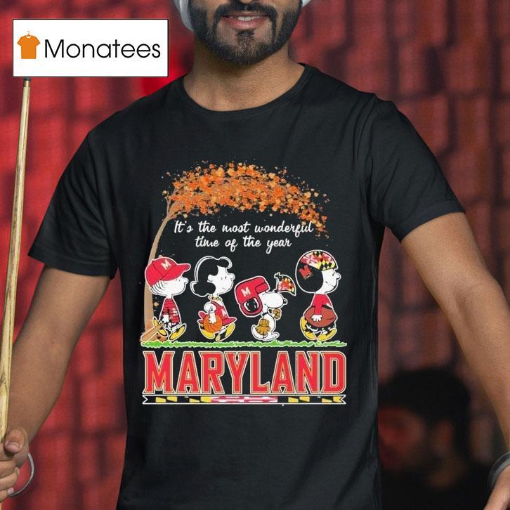Snoopy The Peanuts Maryland Terrapins It's The Most Wonderful Time Of The Year Shirt