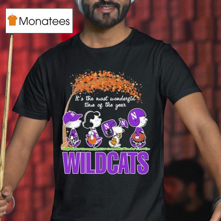 Snoopy The Peanuts Northwestern Wildcats It's The Most Wonderful Time Of The Year Shirt