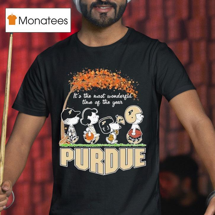 Snoopy The Peanuts Purdue Boilermakers It's The Most Wonderful Time Of The Year Shirt