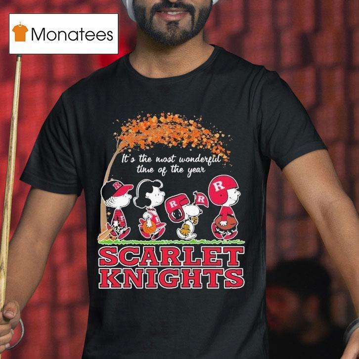 Snoopy The Peanuts Rutgers Scarlet Knights It's The Most Wonderful Time Of The Year Shirt