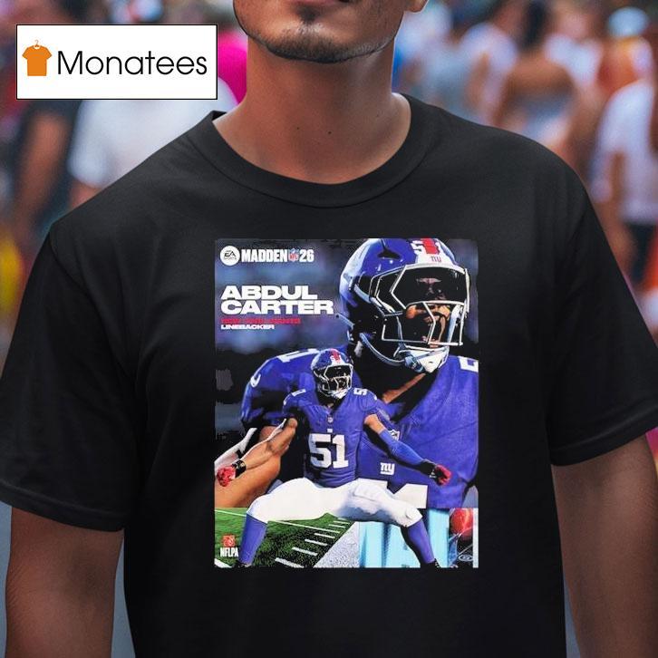 Abdul Carter New York Giants Rookie Debut Madden Nfl 26 American Football 2026 Shirt