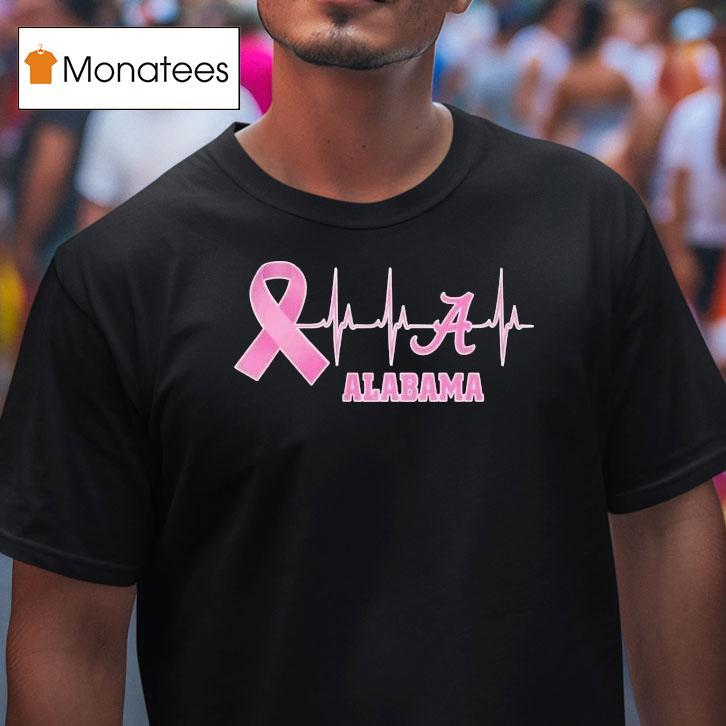 Alabama Heartbeat Pink Ribbon Breast Cancer Shirt