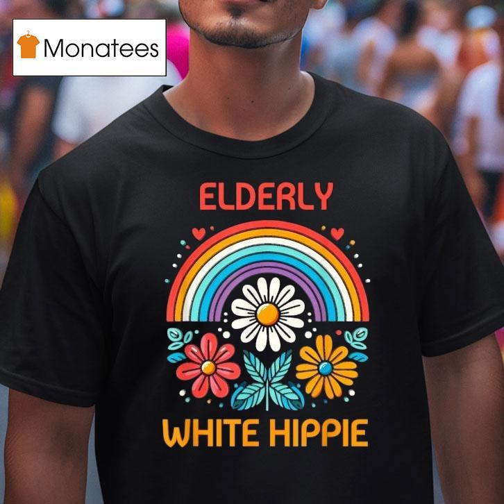Elderly White Hippie Rainbow Shirt