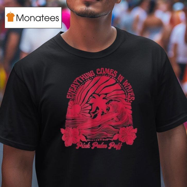 Everything Comes In Waves Pink Palm Puff Shirt