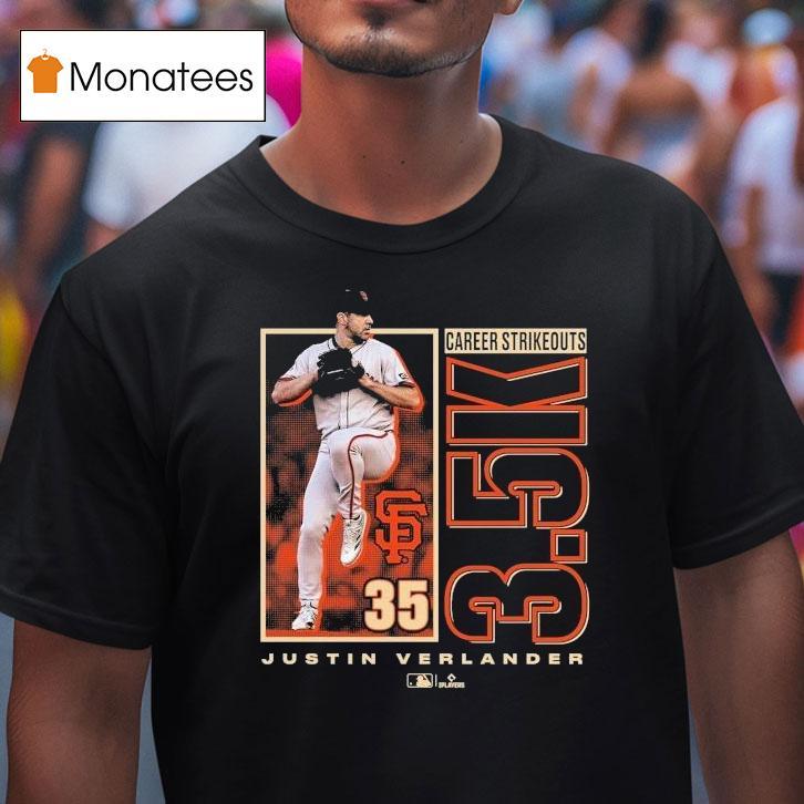 Justin Verlander San Francisco Giants 3,500 Career Strikeouts Shirt