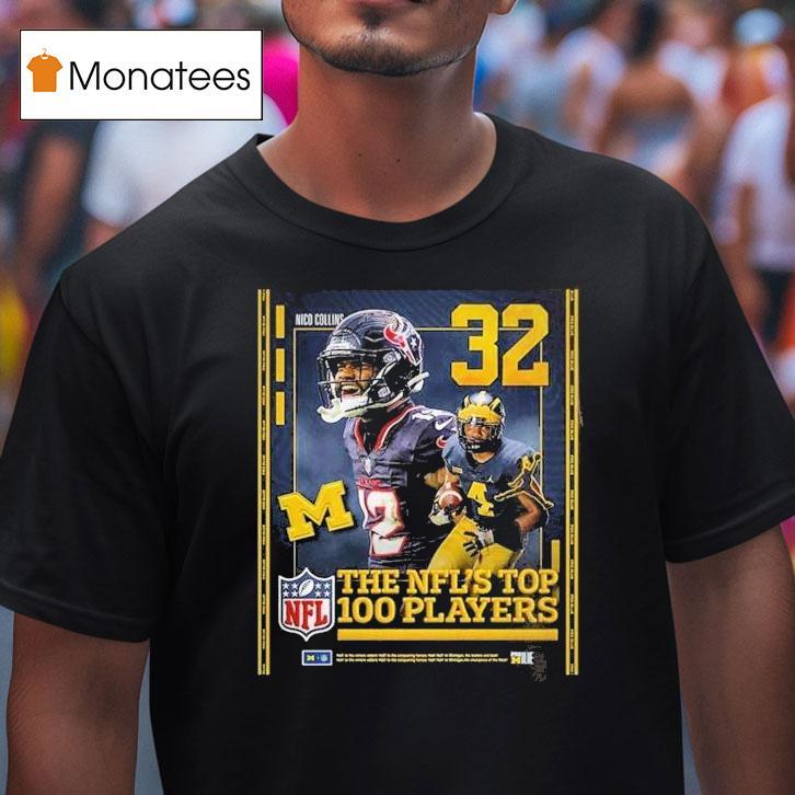 Nico Collins Sports At In On Nfl Top 100 Highlight Nfl American Football Michigan Wolverines Shirt
