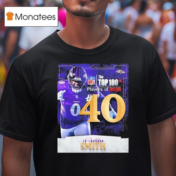Roquan Smith Nfl Top 100 Players 2025 Number 40 Baltimore Ravens Linebacker American Football Shirt