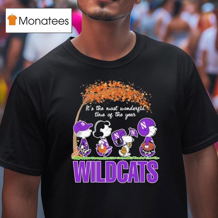 Snoopy The Peanuts Northwestern Wildcats It's The Most Wonderful Time Of The Year Shirt